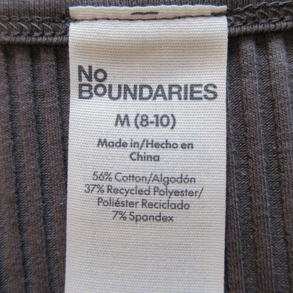 Scoop Neck Y2K Vibe Ribbed Shirttail Henley Top Medium Charcoal Gray Shirt NWT - Picture 8 of 11